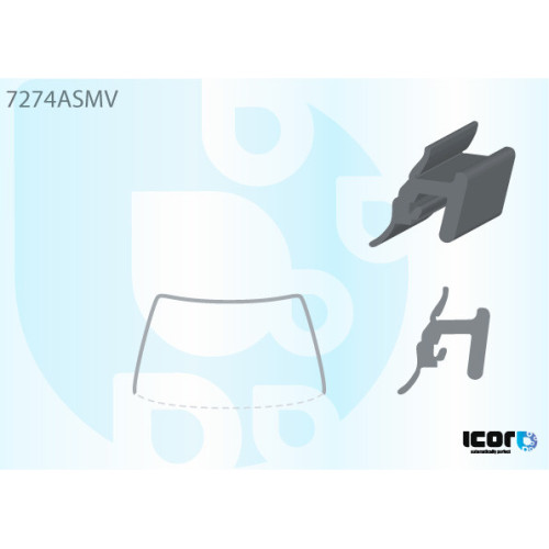 Молдинг лобового скла Renault Kangoo II, Mercedes Citan W415 2008-2021 ICOR 7274ASMV