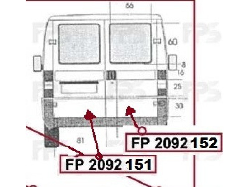 Ремчастина задньої двері права Fiat Ducato, Citroen Jumper, Peugeot Boxer 94-06 (KH) 20 см