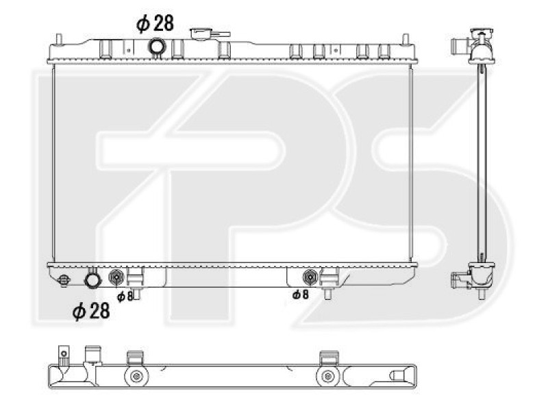 Радіатор охолодження двигуна Nissan Almera Classic (06-13) 1.6 АКПП, конд. (FPS)