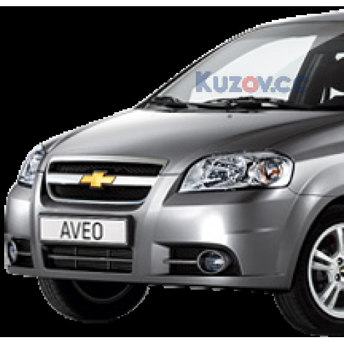 Решітка бампера Chevrolet Aveo 06-11 права (комплект з хром. накладкою) (FPS)