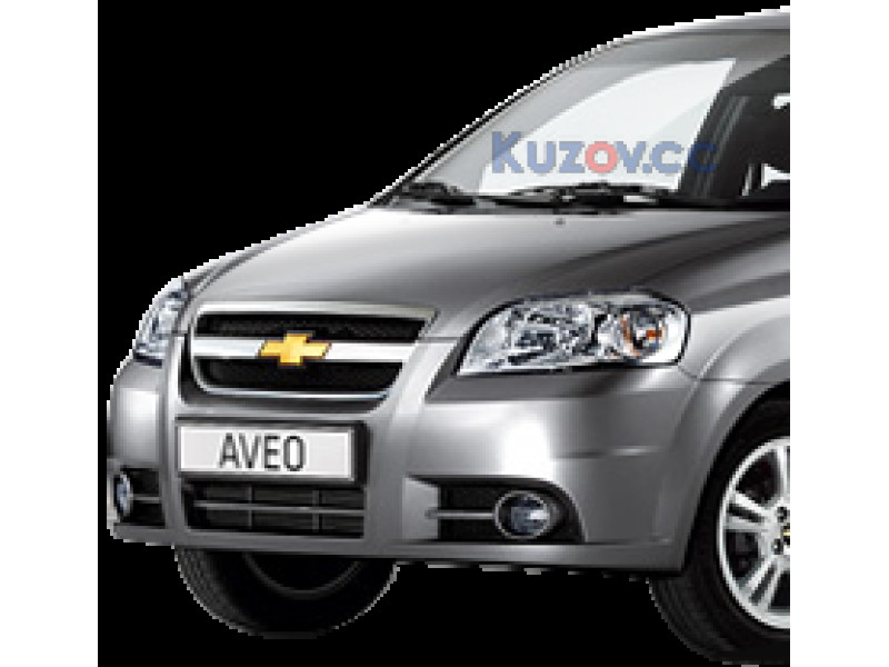 Решітка бампера Chevrolet Aveo 06-11 ліва (комплектс хром. накладкою) (FPS)