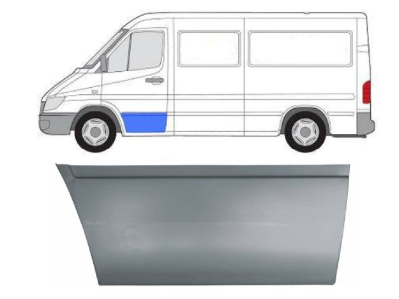 Ремчастина передньої двері ліва Mercedes Sprinter 95-06 (FPS) 30 см, товщина 1 мм