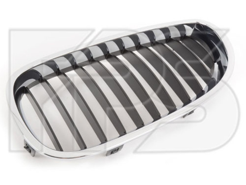 Решітка радіатора ліва BMW 5 E60 (03-10) права, чорні ребра, хром рамка (FPS) 51137027062