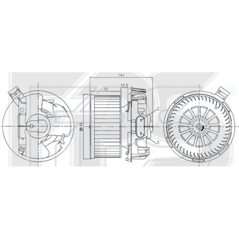 Вентилятор салону Dacia Logan, Renault Duster, Renault Sandero - 6001547691 (FPS)