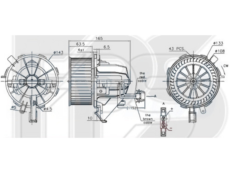 Вентилятор салону Audi A4 B8, Audi Q5, Audi A5 - 8K1820021C (FPS)