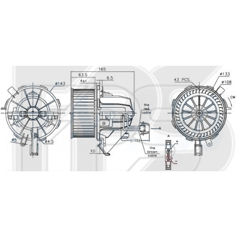 Вентилятор салону Audi A4 B8, Audi Q5, Audi A5 - 8K1820021C (FPS)