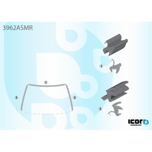 Молдинг лобового скла Honda CR-V (97-01) П-подібний (ICOR)