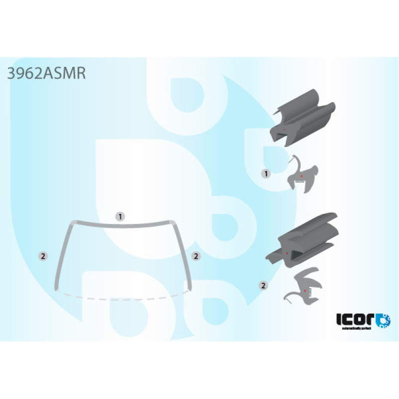 Молдинг лобового скла Honda CR-V (97-01) П-подібний (ICOR)