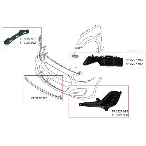 Кріплення бампера ліве біля крила Hyundai Accent 4 2011-2015 Signeda 865131R000