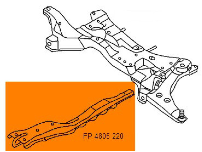 Поздовжня балка (лижа) Mitsubishi Lancer 9 04-08 (FPS) MR455094