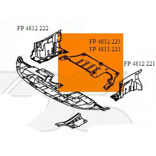 Захист задній двигуна пластикова Mitsubishi Lancer X 2007-2015 / Outlander XL 2007-2012 FPS 5370A311
