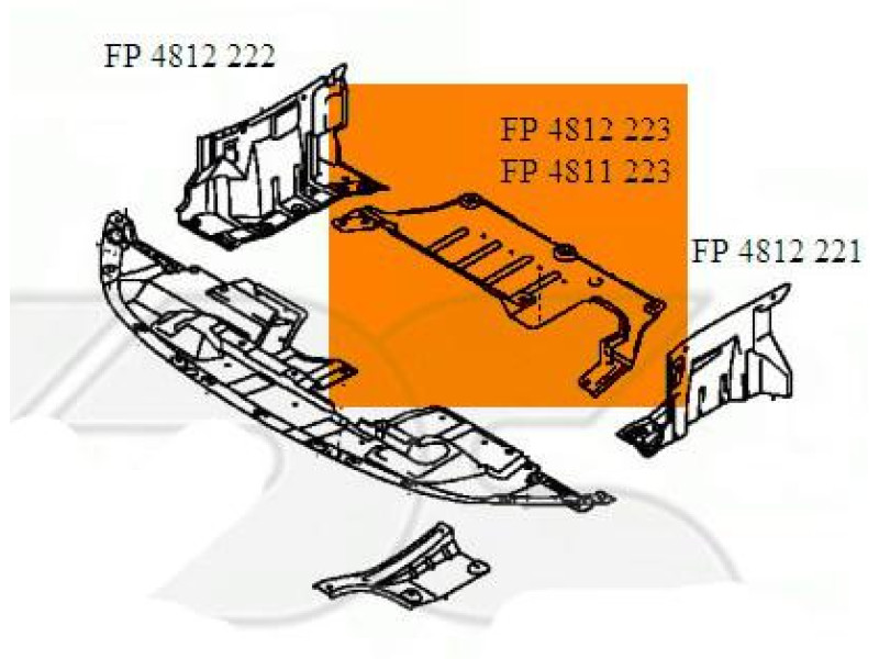 Захист задній двигуна пластикова Mitsubishi Lancer X 2007-2015 / Outlander XL 2007-2012 FPS 5370A311