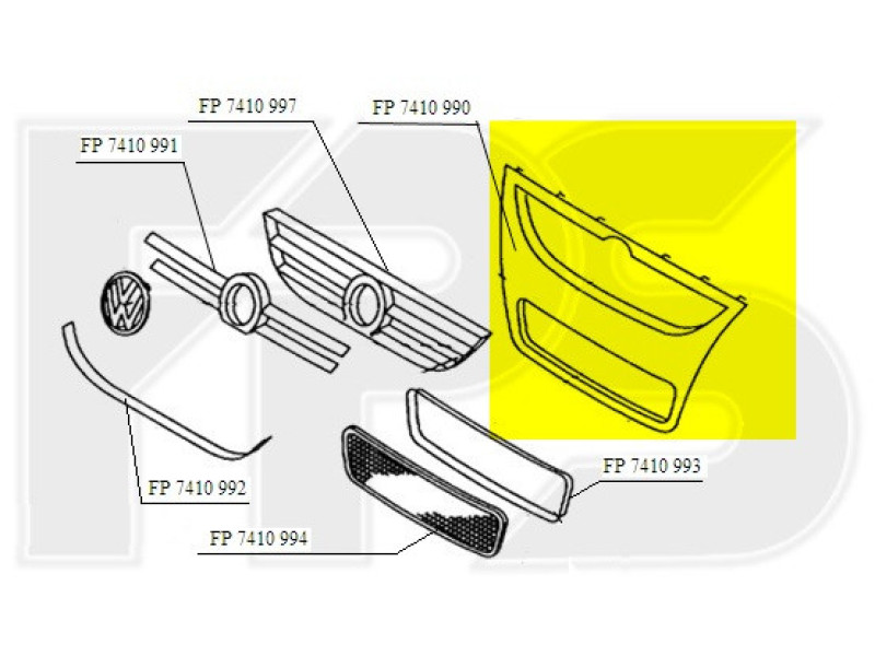 Рамка решітки VW Touareg 07-09 хром (FPS) 7L6853651K