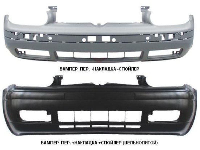 Бампер передній суцільнолитий VW Golf 4 1997-2003 FPS 1J0805903BB41