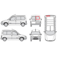 Заднє скло праве без обігріву Citroen Berlingo, Peugeot Partner 1996-2008 XYG