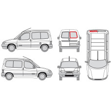 Заднє скло праве без обігріву Citroen Berlingo, Peugeot Partner 1996-2008 XYG