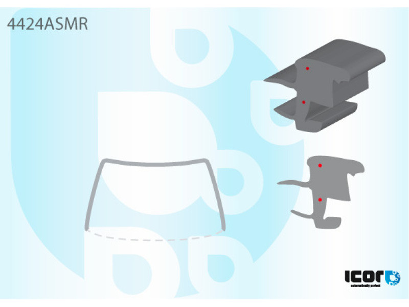 Молдинг лобового скла Kia Sportage 04-10 (Icor)