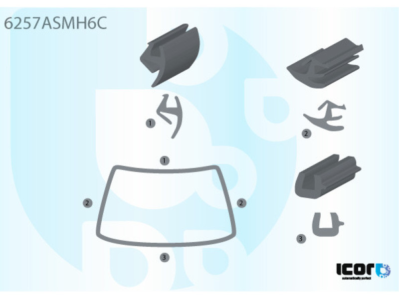 Молдинг лобового скла хетчбек Opel Astra F 91-97 (Icor)