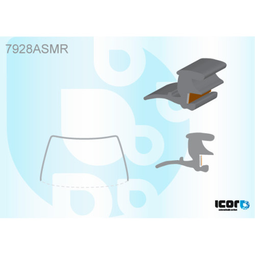Молдинг лобового скла Subaru Forester SG 2003-2008 (Icor) П-подібний
