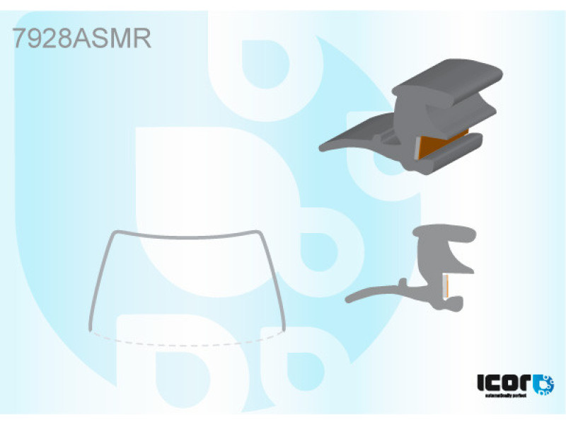 Молдинг лобового скла Subaru Forester SG 03-08 (Icor) П-подібний