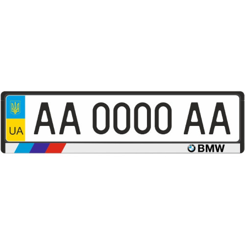 Рамка номера передня/задня (біла) BMW