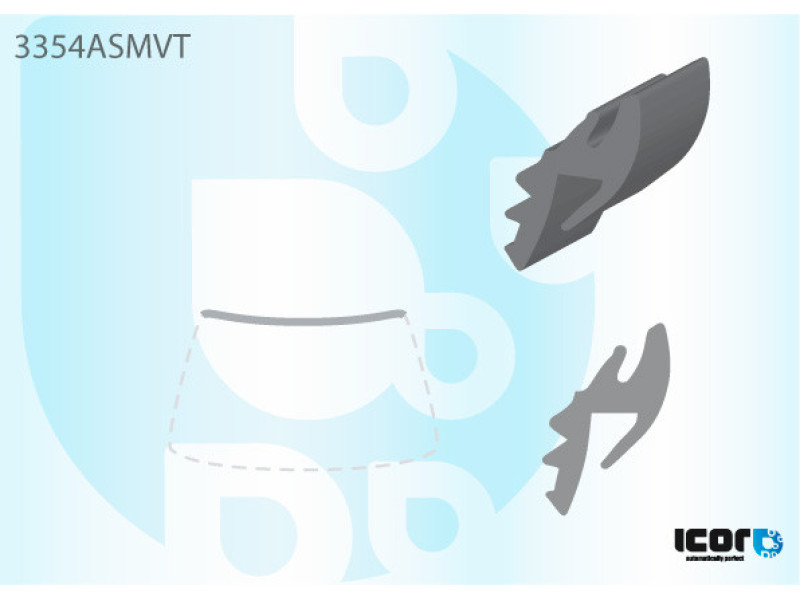 Молдинг лобового скла Fiat Doblo 2005-2010 верхній (Icor)