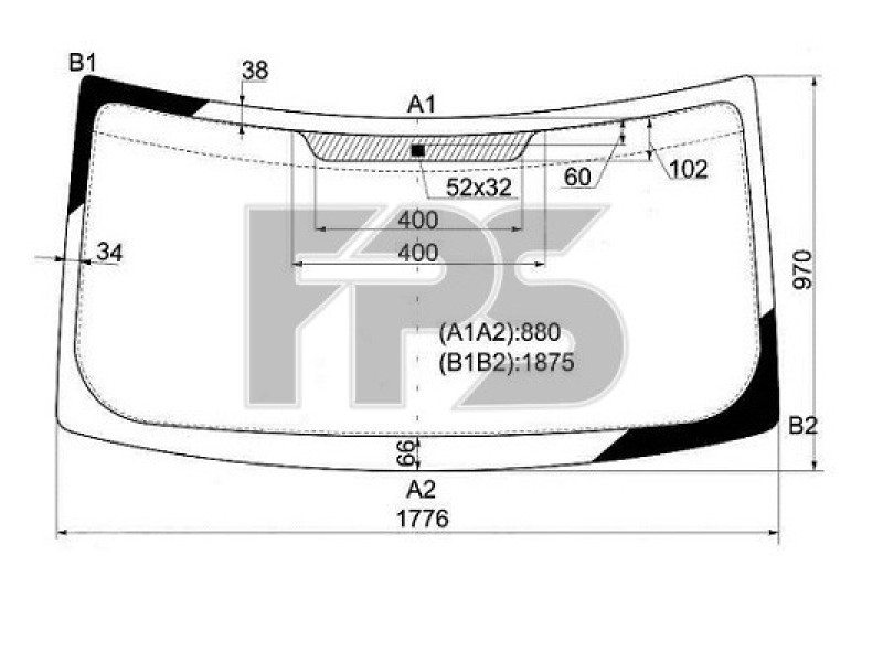 Лобове скло Ford Transit 00-14 (Sekurit) GS 2801 D19-X
