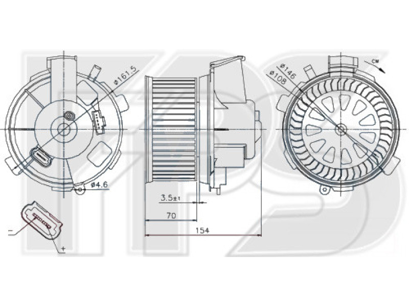 Вентилятор салону Peugeot 206 / 307 (AVA) FP 20 W0251