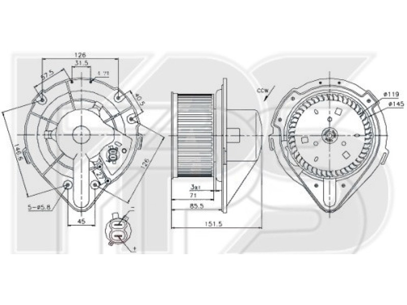Вентилятор салону Audi / VW (Nissens) FP 12 W0193-X