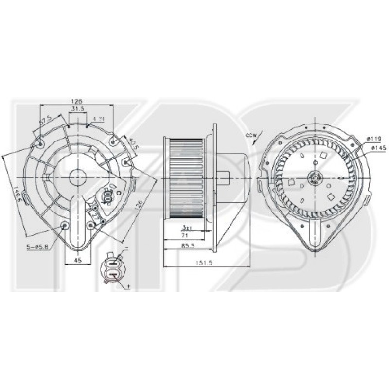 Вентилятор салону Audi / VW (Nissens) FP 12 W0193-X