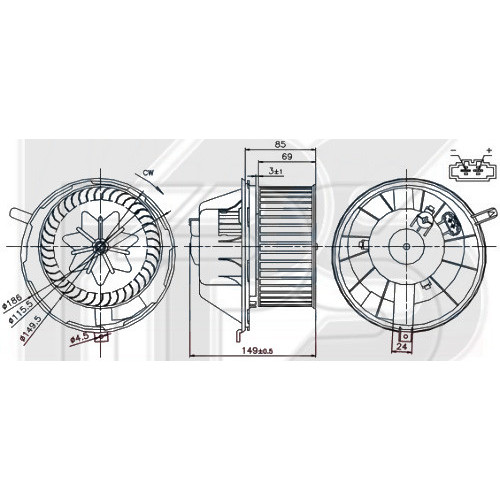 Вентилятор салону VW / Skoda / Seat (Nissens) FP 64 W0205