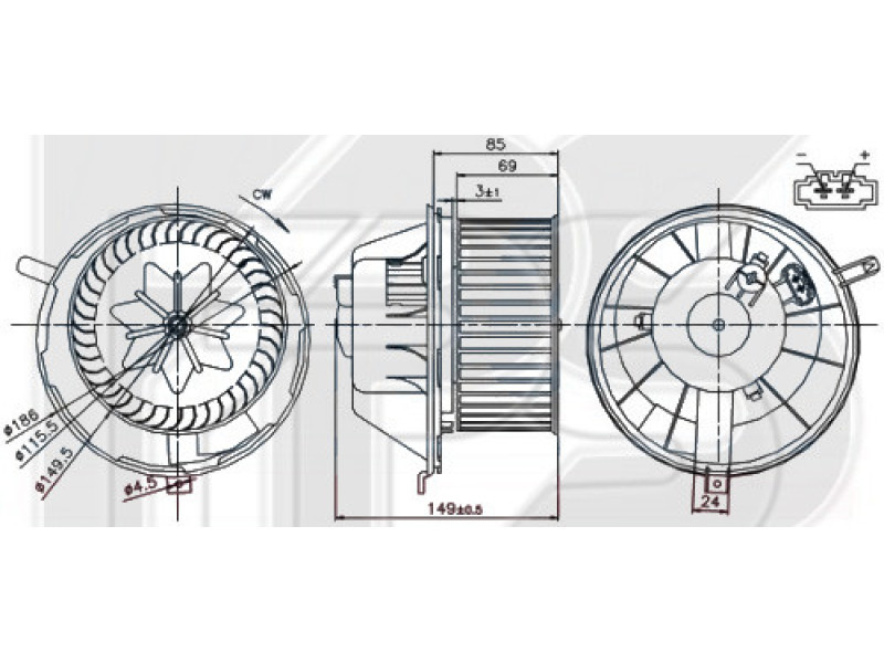 Вентилятор салону VW / Skoda / Seat (Nissens) FP 64 W0205