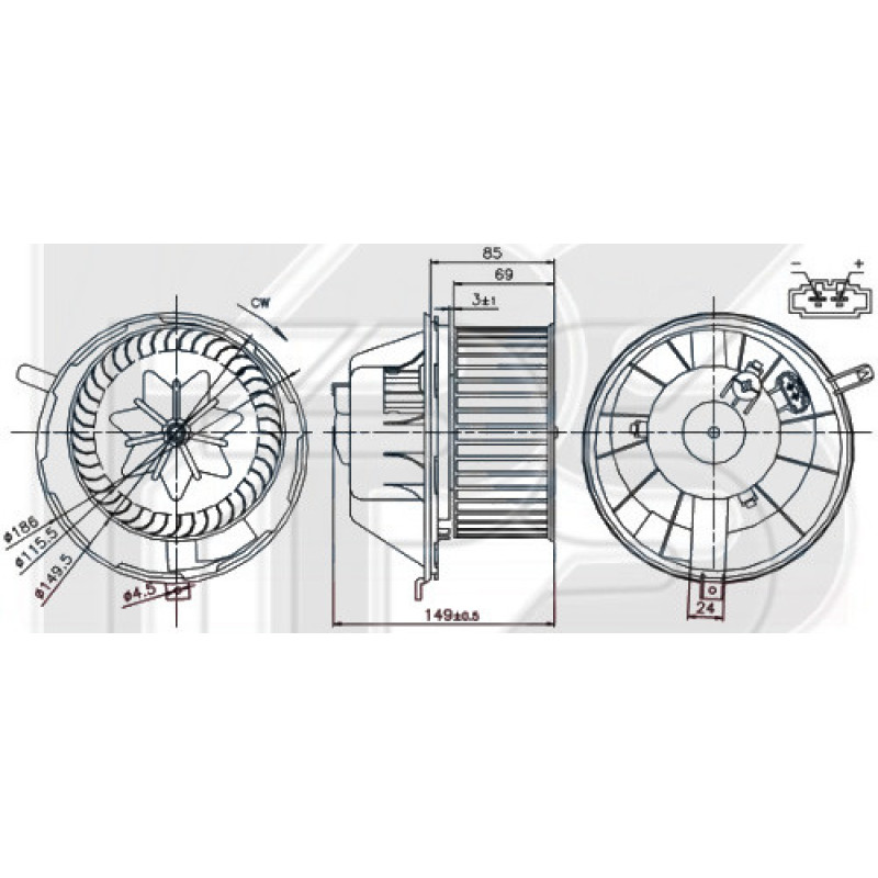 Вентилятор салону VW / Skoda / Seat (Nissens) FP 64 W0205