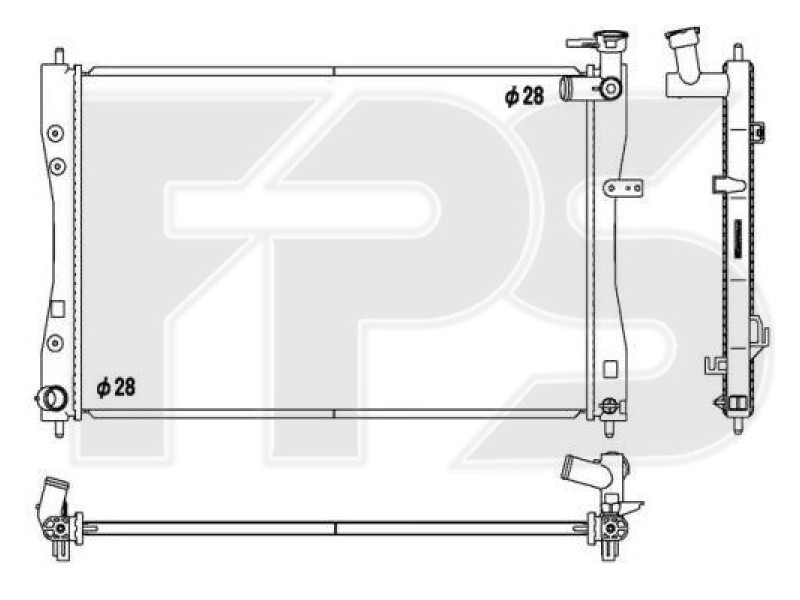 Радіатор охолодження двигуна Mitsubishi Colt 6 (AVA) FP 48 A1364-X