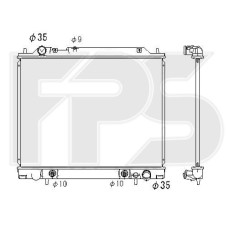 Радіатор охолодження двигуна Mitsubishi Space Gear / Delica (AVA) FP 48 A564-X