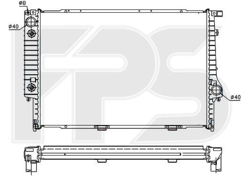 Радіатор охолодження двигуна BMW 5 E34 / 7 E32, E38 (FPS) FP 14 A869