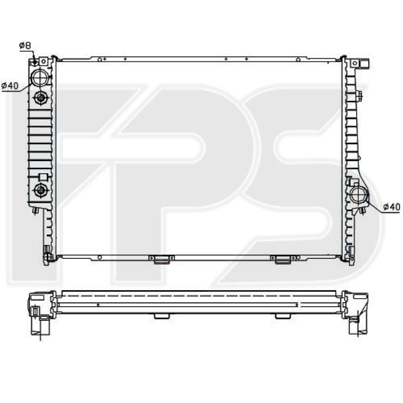 Радіатор охолодження двигуна BMW 5 E34 / 7 E32, E38 (FPS) FP 14 A869