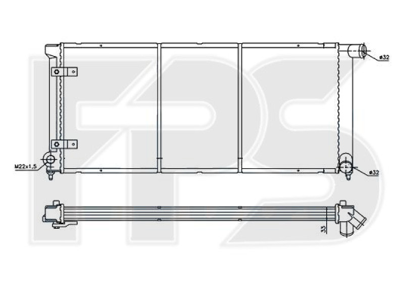 Радіатор охолодження двигуна VW Golf 2 / Jetta (FPS) FP 74 A419