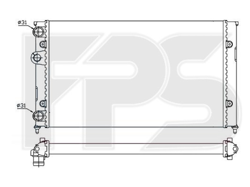 Радіатор охолодження двигуна VW Golf 3 / Vento (FPS) FP 74 A426