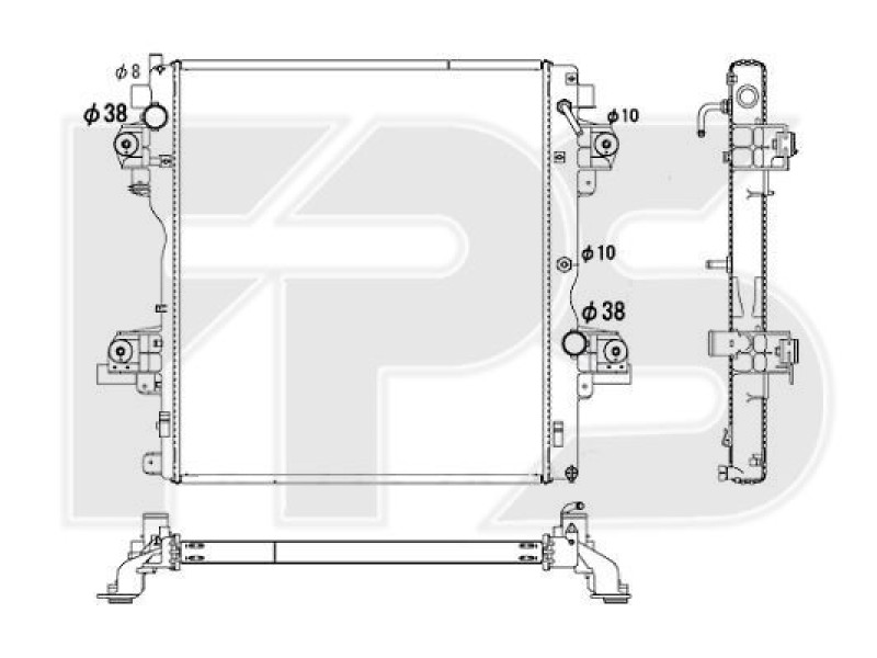 Радіатор охолодження двигуна Toyota Land Cruiser Prado 150 (Koyorad) FP 70 A325-X