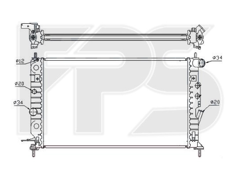 Радіатор охолодження двигуна Opel Vectra B (Nissens) FP 52 A312-X