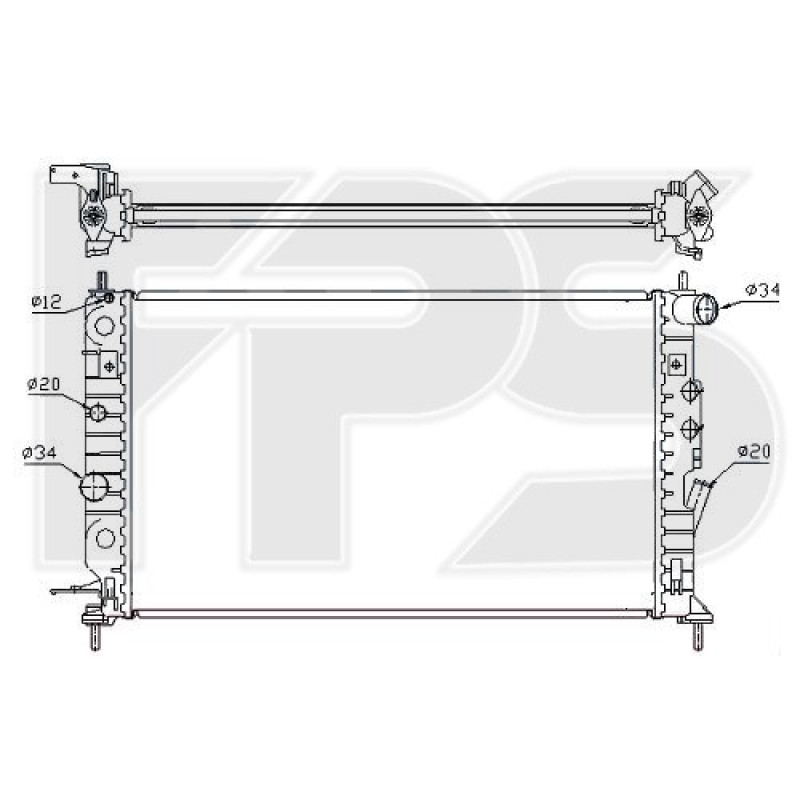 Радіатор охолодження двигуна Opel Vectra B (Nissens) FP 52 A312-X