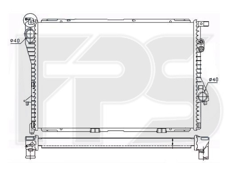 Радіатор охолодження двигуна Chevrolet Aveo T300 (NRF) FP 17 A153