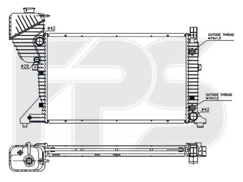 Радіатор охолодження двигуна Mercedes Sprinter (NRF) FP 46 A1032-X