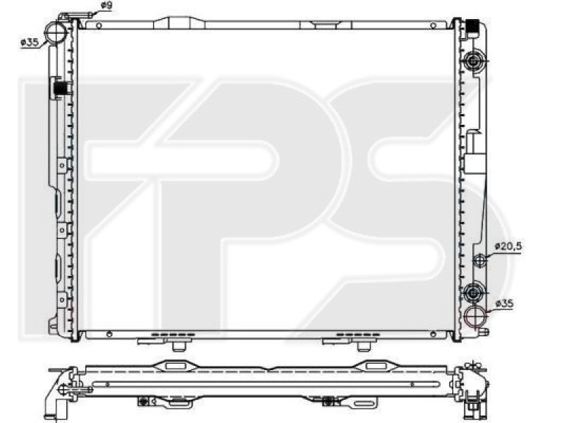 Радіатор охолодження двигуна Mercedes E-class W124 (NRF) FP 46 A1038-X