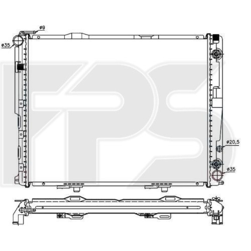 Радіатор охолодження двигуна Mercedes E-class W124 (NRF) FP 46 A1038-X