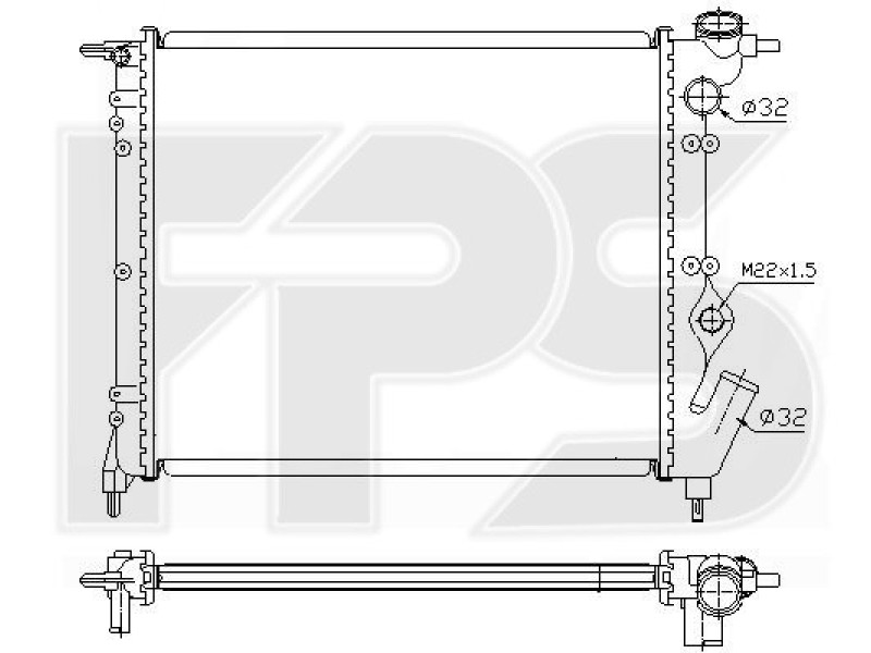 Радіатор охолодження двигуна Renault 19 (NRF) FP 56 A229