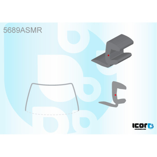 Молдинг лобового скла Mitsubishi ASX, Outlander Sport USA, Citroen C4 Aircross, Peugeot 4008 11-19 (Icor)
