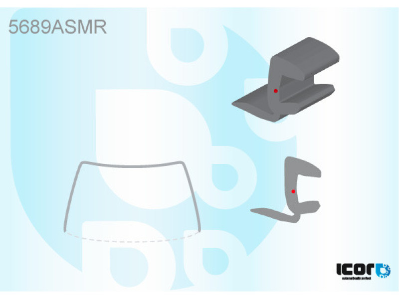 Молдинг лобового скла Mitsubishi ASX, Outlander Sport USA, Citroen C4 Aircross, Peugeot 4008 11-19 (Icor)