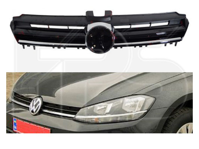 Решітка радіатора VW Golf 7 13-17 HIGHLINE (Тайвань) 5G0853651A